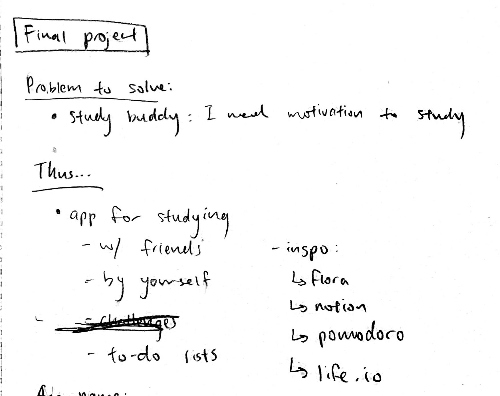 study space initial sketches